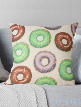 Donut Print Cushion Cover & Filler